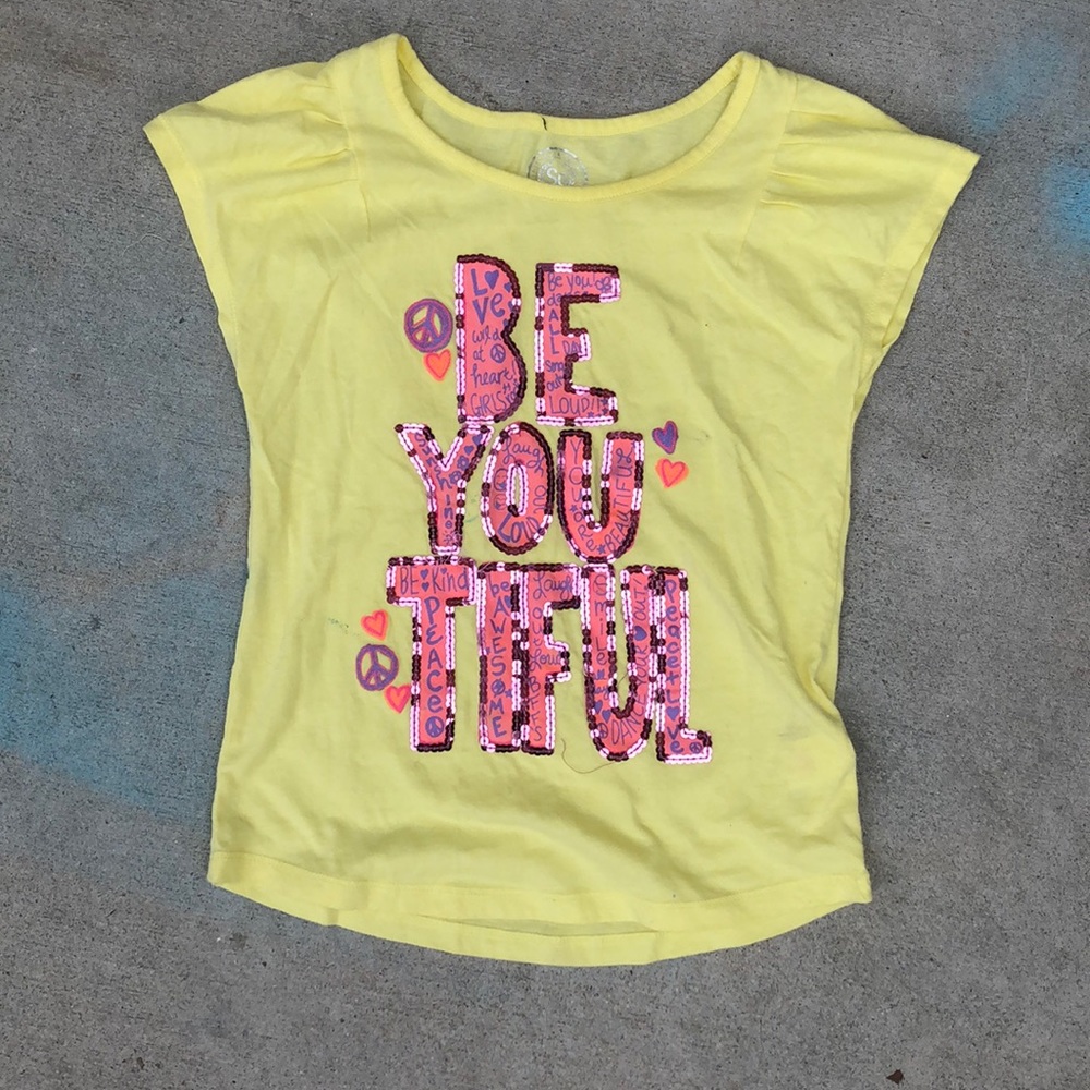 Yellow sequin t-shirt